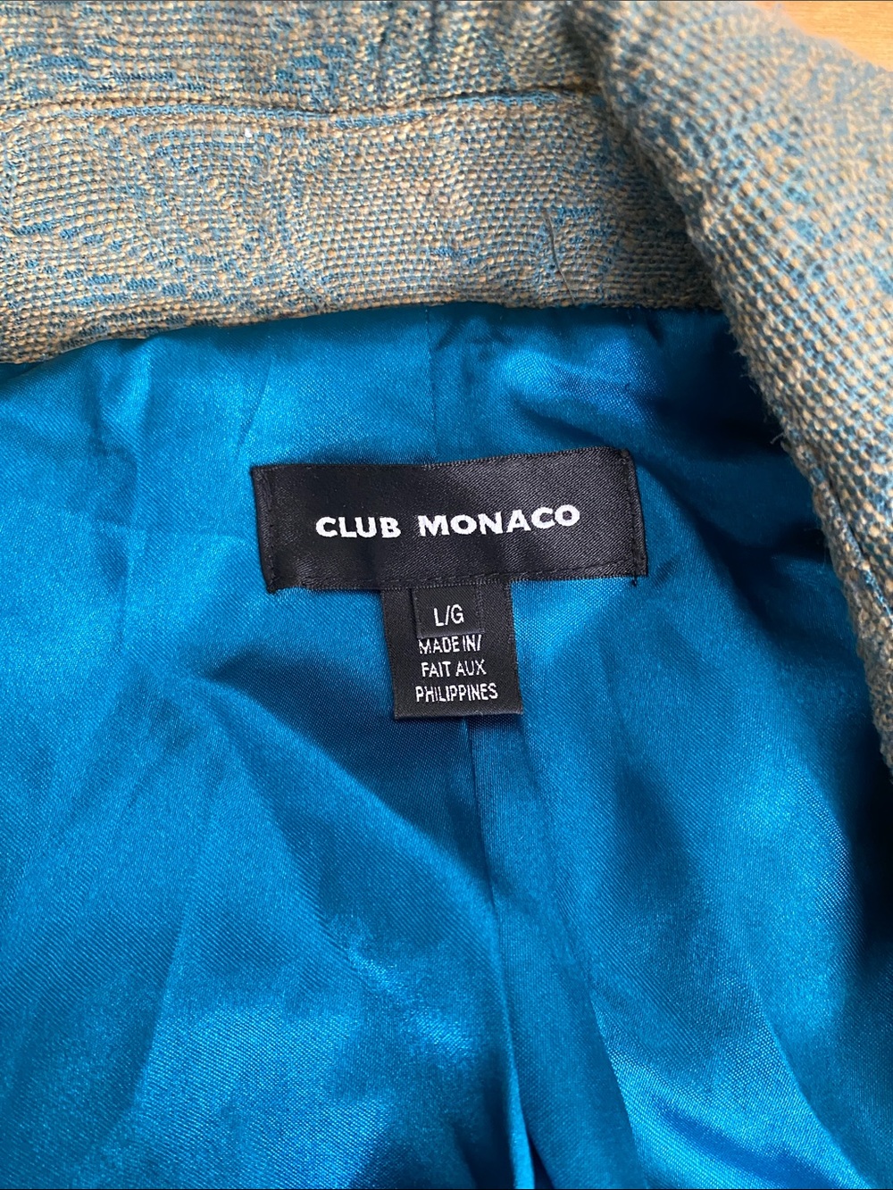 Club Monaco Men's Teal/Turquoise Lined Shirt Jacket
